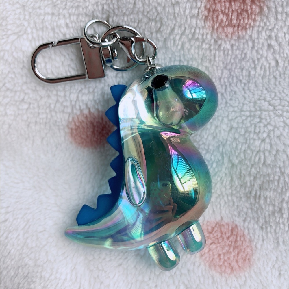Blue Iridescent Dinosaur Keychain Charm 🦕